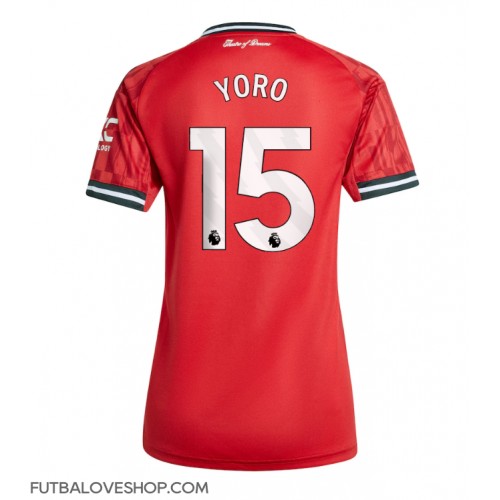 Dres Manchester United Leny Yoro #15 Domáci pre Ženy 2025-26 Krátky Rukáv